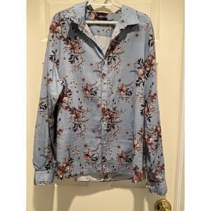 Angelo Litrico Premium XL Woman’s Long Sleeve Blouse Denim Floral Slim Fit